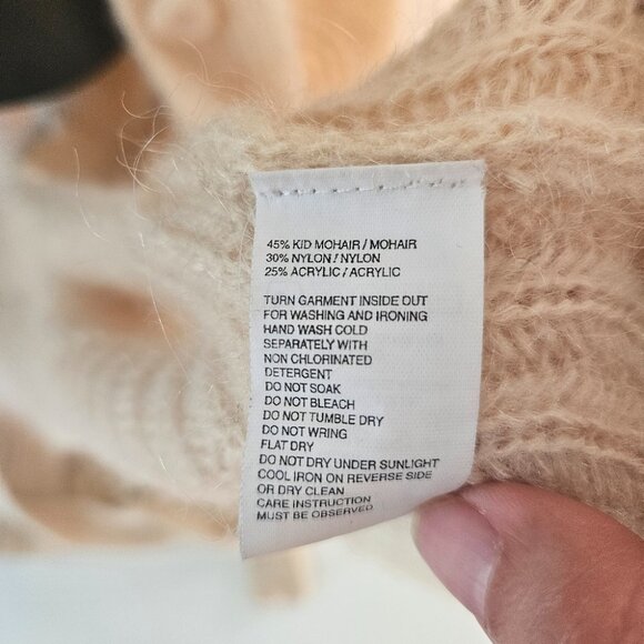 Essentiel Antwerp Mohair Wool Knit Long Cardigan Duster M Ecru Belt Coastal - Picture 9 of 10